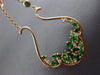 ESTATE LARGE 1.53CT DIAMOND & TSAVORITE 14K ROSE GOLD 3D FLOWER HANGING EARRINGS