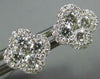 ESTATE .75CT DIAMOND 18KT WHITE GOLD ROUND INVISIBLE 4 LEAF CLOVER STUD EARRINGS