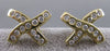 ESTATE .65CTW DIAMOND ETOILE "X" SHAPE 14KT YELLOW GOLD PUSHBACK EARRINGS #5919