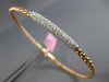 ESTATE .30CT DIAMOND 14KT WHITE & ROSE GOLD WOVEN PAVE FLEXIBLE  BANGLE BRACELET