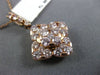 ESTATE LARGE 2.0CT PINK DIAMOND 14K ROSE GOLD 3D SQUARE FLOWER FLOATING PENDANT