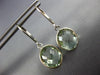 5.20CT AAA GREEN AMETHYST 14KT WHITE GOLD OVAL BEZEL LEVER BACK HANGING EARRINGS