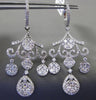 ESTATE LARGE 4.90CT DIAMOND 14KT WHITE GOLD 3D FLEUR DE LIS CHANDELIER EARRINGS