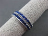 ESTATE 2.10CT AAA SAPPHIRE 14KT WHITE GOLD DOUBLE ETERNITY RING 6mm #23709