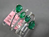 ESTATE WIDE 1.16CT DIAMOND & AAA EMERALD 18K WHITE GOLD 3D CRISS CROSS LOVE RING