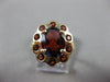 ANTIQUE 2.50CT AAA EXTRA FACET GARNET 14KT YELLOW GOLD 3D FLORAL FLOWER RING