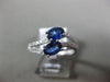 ESTATE 1.31CT DIAMOND & AAA SAPPHIRE 14KT WHITE GOLD TWO STONE DOUBLE WAVE RING