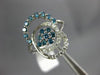 ESTATE .75CT WHITE & BLUE DIAMOND 14KT WHITE GOLD 3D FLOWER LOVE KNOT FUN RING