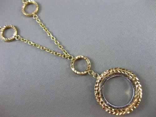 ESTATE .50CT DIAMOND 14KT TWO TONE GOLD CIRCLE OF LIFE FLOATING LARIAT NECKLACE