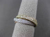 ESTATE LARGE 1.86CT DIAMOND 14K WHTE YELLOW & ROSE GOLD DOUBLE ROW TRINITY RING
