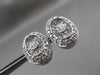 ESTATE LARGE 2.0CT DIAMOND 14KT WHITE GOLD FILIGREE SOLITAIRE OVAL STUD EARRINGS