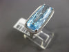 ESTATE LARGE 10.76CT DIAMOND & AAA BLUE TOPAZ 14KT WHITE GOLD 3D HALO FUN RING