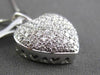 ESTATE .59CT DIAMOND 18KT WHITE GOLD CLASSIC PUFF HEART FLOATING PENDANT & CHAIN