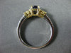 .85CT WHITE & FANCY YELLOW DIAMOND & SAPPHIRE 18KT TWO TONE GOLD ENGAGEMENT RING