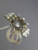 ESTATE LARGE 1.48CT DIAMOND 14K WHITE GOLD 3D FLOWER SEMI MOUNT ENGAGEMENT RING