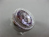 ESTATE EXTRA LARGE 8.42CT DIAMOND & AAA AMETHYST 14KT WHITE GOLD 3D OVAL RING