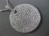 ESTATE LARGE 2.49CT DIAMOND 18KT WHITE GOLD 3D CIRCULAR PAVE FLOATING PENDANT