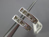 ESTATE .62CT PRINCESS & BAGUETTE DIAMOND 14K WHITE GOLD OVAL HUGGIE EARRINGS 3mm