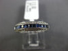 ESTATE .76CT DIAMOND & AAA SAPPHIRE 14K WHITE GOLD 3D INVISIBLE ANNIVERSARY RING