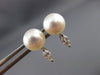 ESTATE .30CT DIAMOND & AAA SOUTH SEA PEARL 18KT WHITE GOLD 3D EARRINGS #12125