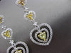 ESTATE LARGE 1.86CT WHITE & YELLOW DIAMOND 18KT 2 TONE GOLD HEART DROP EARRINGS