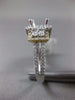 ESTATE LARGE 1.07CT DIAMOND 14K TWO TONE GOLD HALO 3D SEMI MOUNT ENGAGEMENT RING