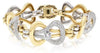 EXTRA LARGE 9.59CT DIAMOND 18KT TWO TONE GOLD 3D LOVE KNOT FUN TENNIS BRACELET