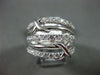 ESTATE LARGE .90CT DIAMOND 18KT WHITE GOLD 3D MULTI ROW X LOVE FUN RING #21140