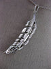 ESTATE .50CT DIAMOND 18KT WHITE GOLD 3D AUTUMN HANDCRAFTED LEAF FLOATING PENDANT