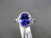 ESTATE 1.95CT DIAMOND & TANZANITE 18KT WHITE GOLD 3D OVAL HALO ENGAGEMENT RING