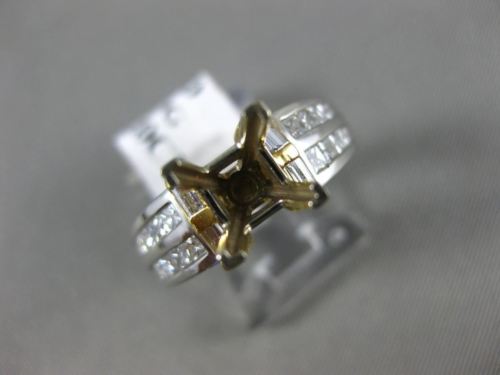 ESTATE WIDE 1.0CT DIAMOND PLATINUM & 18KT YELLOW GOLD SEMI MOUNT ENGAGEMENT RING