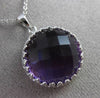 ANTIQUE LARGE 10.49CT AAA ROUND AMETHYST 14KT WHITE GOLD 3D FLOATING PENDANT