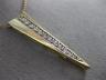 ESTATE LARGE & LONG .50CT DIAMOND 14KT YELLOW GOLD 3D JOURNEY V SHAPE NECKLACE