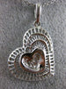 ESTATE .58CT DIAMOND 18KT WHITE GOLD 3D PAVE MULTI HEART FLOATING LOVE PENDANT