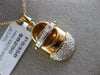 ESTATE LARGE .43CT DIAMOND 14KT ROSE GOLD 3D BABY SHOE PAVE FUN FLOATING PENDANT