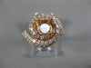 ESTATE LARGE 1.56CT DIAMOND 14KT ROSE GOLD 3D SWIRL SEMI MOUNT ENGAGEMENT RING