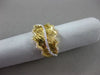 ESTATE WIDE .38CT DIAMOND 14KT WHITE & YELLOW GOLD 3D HANDCRAFTED LEAF RING