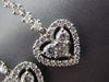 ESTATE LONG 2.25CT DIAMOND 14KT WHITE GOLD 3D HEART LOVE HALO HANGING EARRINGS