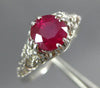 ANTIQUE 1.0CT AAA RUBY PLATINUM CLASSIC ROUND SOLITAIRE FILIGREE ENGAGEMENT RING