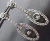 ESTATE .95CT DIAMOND 18KT WHITE GOLD OVAL PAVE FILIGREE HANGING EARRINGS #14819