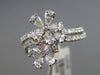 ESTATE WIDE 1.06CT DIAMOND 18K WHITE GOLD MULTI FLOWER WEDDING ANNIVERSARY RING