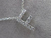 ESTATE .20CT DIAMOND 14KT WHITE GOLD 3D " F " INITIAL FLOATING PENDANT #19410