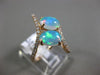 ESTATE 1.80CT DIAMOND & AAA AUSTRALIAN OPAL 14KT YELLOW GOLD 3D SNAKE OVAL RING