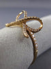 ESTATE WIDE .21CT DIAMOND 14K ROSE GOLD 3D CLASSIC OPEN BOWTIE LOVE PROMISE RING