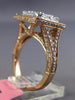 LARGE 1.70CT ROUND & BAGUETTE DIAMOND 18KT ROSE GOLD 3D SQUARE ENGAGEMENT RING