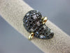 ESTATE LARGE 1.11CT WHITE & BLACK DIAMOND 14KT YELLOW GOLD PEAR SHAPED FUN RING