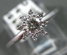 ANTIQUE .40CT OLD MINE DIAMOND 14KT WHITE GOLD 3D FLOWER ENGAGEMENT RING #21122