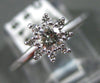ANTIQUE .40CT OLD MINE DIAMOND 14KT WHITE GOLD 3D FLOWER ENGAGEMENT RING #21122