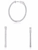 ESTATE 1.38CT DIAMOND 14KT WHITE GOLD 3D OVAL INSIDE OUT HOOP HANGING EARRINGS