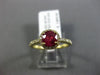 ESTATE 1.48CT DIAMOND & AAA RUBY 14KT YELLOW GOLD 3D ROUND HALO ENGAGEMENT RING